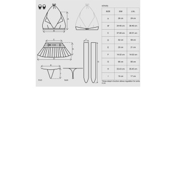 Эротический костюм школьницы с мини-юбкой Obsessive Schooly 5pcs costume L/XL, бело-красный, топ, юб