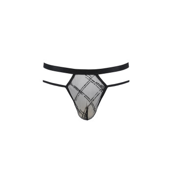 Чоловічі прозорі стринги Passion 029 THONG COLLIN L/XL Black, сітка