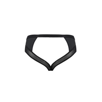 Чоловічі труси з ланцюжком Passion 030 SLIP TOM L/XL Black, екошкіра, відкриті сідниці
