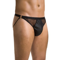 Чоловічі відкриті сліпи Passion 034 OPEN LUKE XXL/XXXL Black, екошкіра
