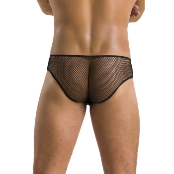 Чоловічі труси зі шнурівкою Passion 035 SLIP RICHARD L/XL Black, екошкіра, сітка