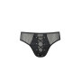 Чоловічі труси зі шнурівкою Passion 035 SLIP RICHARD L/XL Black, екошкіра, сітка