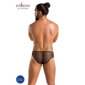 Чоловічі труси зі шнурівкою Passion 035 SLIP RICHARD L/XL Black, екошкіра, сітка