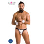 Комплект еротичної чоловічої білизни Passion 036 ALFRED S/M Black, труси, комірець, манжети