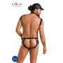 Комплект эротического мужского белья Passion 038 JOHN XXL/XXXL Black, боди, кепка