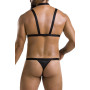 Комплект чоловічої білизни зі стреп Passion 039 SET ANDREW L/XL Black, стринги, шлейки