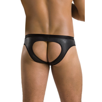Чоловічі сліпи з вирізами Passion 041 SLIP JOE L/XL Black, екошкіра, відкриті сідниці