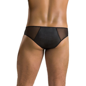 Чоловічі сліпи на блискавці Passion 042 SLIP TIMMY L/XL Black, екошкіра, сітка