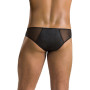 Чоловічі сліпи на блискавці Passion 042 SLIP TIMMY L/XL Black, екошкіра, сітка