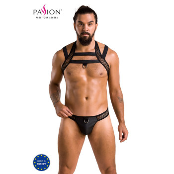 Комплект мужского белья с креплениями Passion 043 JACOB XXL/XXXL Black, трусы, шлейка