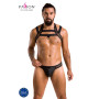 Комплект мужского белья с креплениями Passion 043 JACOB XXL/XXXL Black, трусы, шлейка