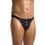 Чоловічі сліпи на шнурівці Passion 044 SLIP BEN L/XL Black, екошкіра, люверси