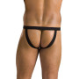 Чоловічі сліпи на шнурівці Passion 044 SLIP BEN L/XL Black, екошкіра, люверси