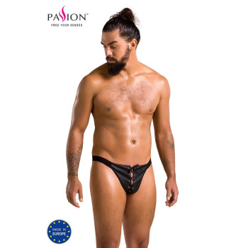 Чоловічі сліпи на шнурівці Passion 044 SLIP BEN L/XL Black, екошкіра, люверси