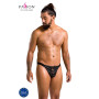 Чоловічі сліпи на шнурівці Passion 044 SLIP BEN L/XL Black, екошкіра, люверси