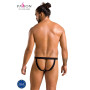Чоловічі сліпи на шнурівці Passion 044 SLIP BEN L/XL Black, екошкіра, люверси