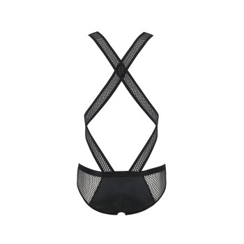 Чоловіче еротичне сітчасте боді Passion 045 VICTOR L/XL Black, екошкіра, сітка