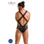 Чоловіче еротичне сітчасте боді Passion 045 VICTOR L/XL Black, екошкіра, сітка