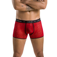 Мужские прозрачные боксеры Passion 046 SHORT PARKER XXL/XXXL Red, сетка, под леопард