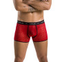 Чоловічі прозорі боксери Passion 046 SHORT PARKER XXL/XXXL Red, сітка, під леопард