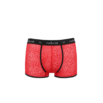 Чоловічі прозорі боксери Passion 046 SHORT PARKER XXL/XXXL Red, сітка, під леопард