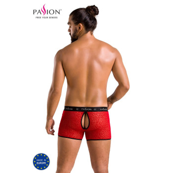Чоловічі прозорі боксери Passion 046 SHORT PARKER XXL/XXXL Red, сітка, під леопард