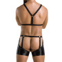 Комплект эротического мужского белья Passion 047 SET JOHN S/M Black, трусы, портупея