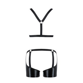 Комплект эротического мужского белья Passion 047 SET JOHN XXL/XXXL Black, трусы, портупея