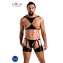 Комплект эротического мужского белья Passion 047 SET JOHN XXL/XXXL Black, трусы, портупея