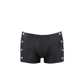 Чоловічі шкіряні боксери із заклепками Passion 048 SHORT DAVID XXL/XXXL Black