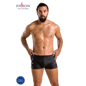 Чоловічі шкіряні боксери із заклепками Passion 048 SHORT DAVID XXL/XXXL Black