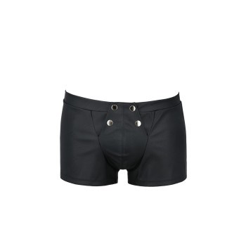 Мужские кожаные боксеры с клапаном Passion 050 SHORT PATRICK XXL/XXXL Black