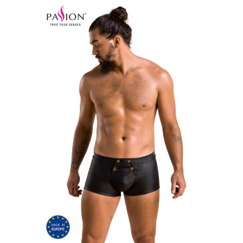 Мужские кожаные боксеры с клапаном Passion 050 SHORT PATRICK XXL/XXXL Black