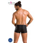 Мужские кожаные боксеры с клапаном Passion 050 SHORT PATRICK XXL/XXXL Black