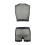 Комплект чоловічої білизни на шнурівці Passion 053 SET WILLIAM L/XL Black, жилет, боксери