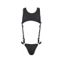 Мужское кожаное боди Passion 056 ADAM L/XL Black, заклепки