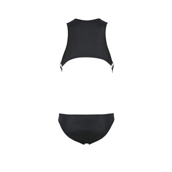 Мужское кожаное боди Passion 056 ADAM L/XL Black, заклепки