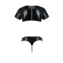 Комплект мужского белья под латекс Passion 057 SET PETER L/XL Black, кроп-топ, стринги