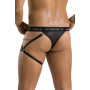Чоловічі трусики танга з підв’язкою Passion 058 THONG BILL S/M Black