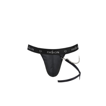 Чоловічі трусики танга з підв’язкою Passion 058 THONG BILL S/M Black