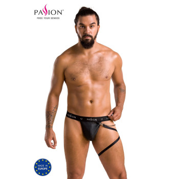 Чоловічі трусики танга з підв’язкою Passion 058 THONG BILL S/M Black
