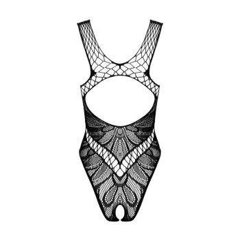Бодістокінг з вирізами Obsessive B138 teddy S/M/L, black, з доступом