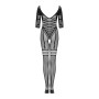 Сетчатый бодистокинг с имитацией подвязок Obsessive Bodystocking G329 S/M/L, black, с доступом