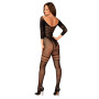 Сетчатый бодистокинг с имитацией подвязок Obsessive Bodystocking G329 S/M/L, black, с доступом