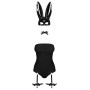 Еротичний костюм кролика Obsessive Bunny costume S/M, black, боді, чокер, гартери, панчохи, маска