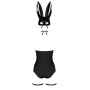Еротичний костюм кролика Obsessive Bunny costume S/M, black, боді, чокер, гартери, панчохи, маска