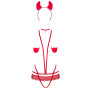 Эротический костюм чертика из стреп Obsessive Evilia teddy red L/XL