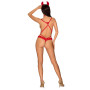Эротический костюм чертика из стреп Obsessive Evilia teddy red L/XL