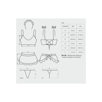 Атласный эротический костюм горничной Obsessive Maid set S/M, black, 5 предметов