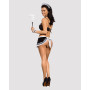 Атласный эротический костюм горничной Obsessive Maid set S/M, black, 5 предметов